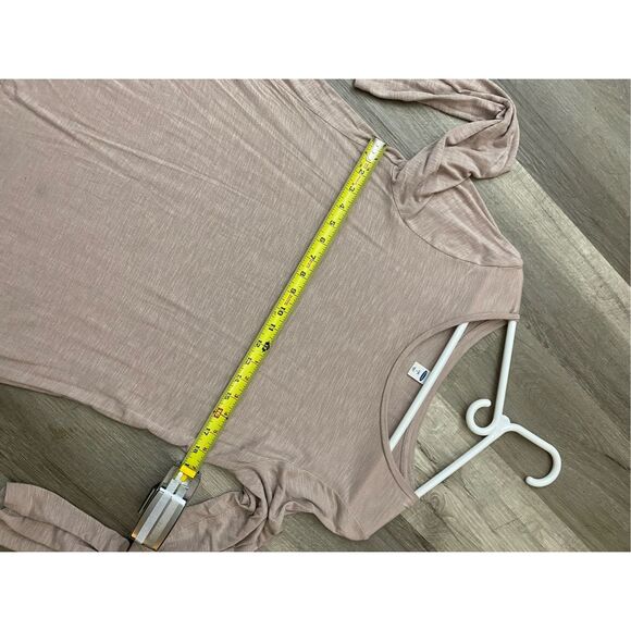 Old Navy Luxe Slub-Knit Swing Tee in Icelandic Mineral Pale Pink, Sz Large - Picture 8 of 12